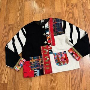 Parsley & Sage Vintage 90’s Multicolor Artistic Jacket